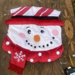 Christmas Winter Snowman Toilet Lid Cover Round